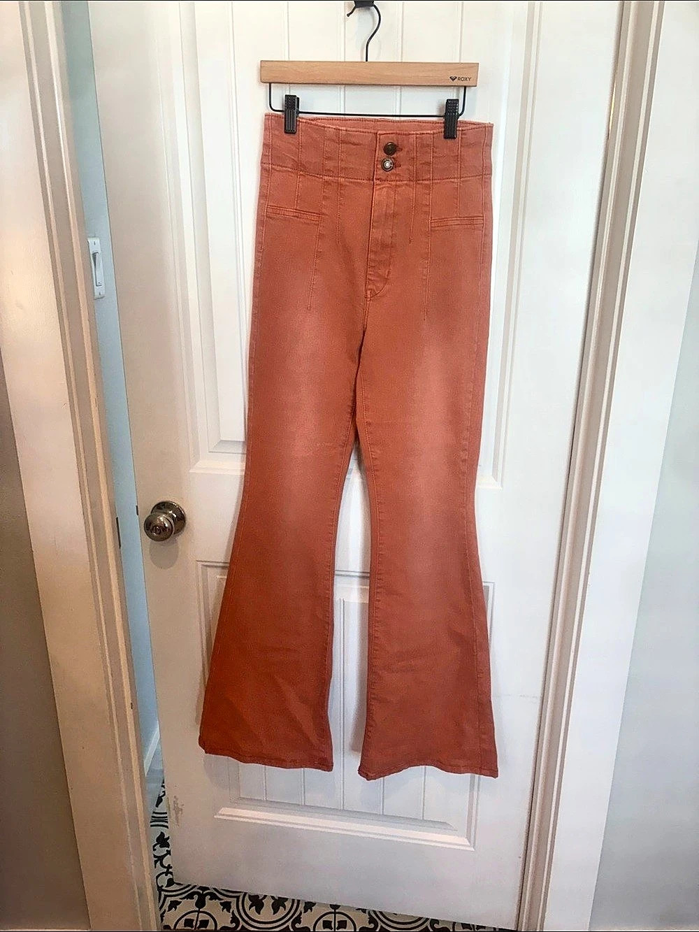 We The Free Jayde Cord Flare Pants Orange Waist 27